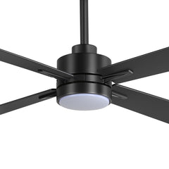 52 inch 4-Blade Ceiling Fans with Lights, Quiet Reversible DC Motor, 6-Speed, Timer, Industrial Black Ceiling Fan Remote Control, Led Fandelier Ceiling Fan for Bedroom Living Room