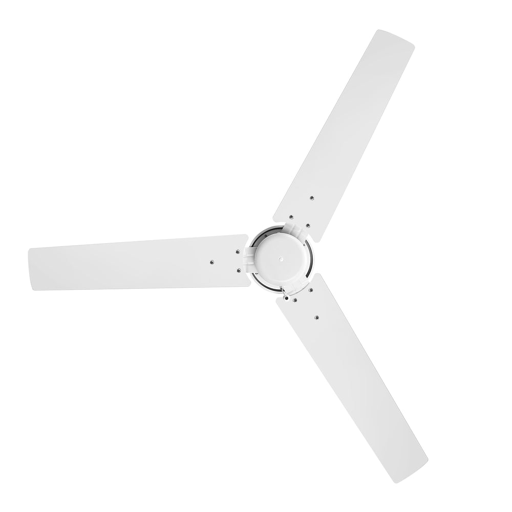 52 Inch 3-Blade Black/White 3-Speed Ceiling Fan with Pull Chain without Light