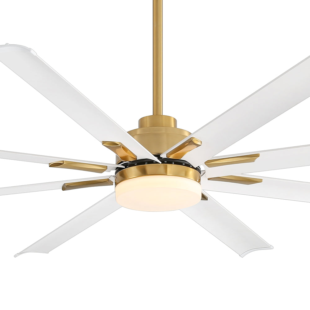 Large 72in Integrated LED Indoor Gold Ceiling Fan with Light and Remote Control Included
