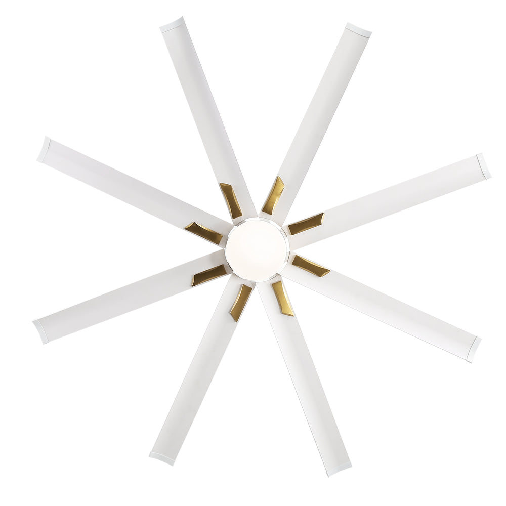 Large 72in Integrated LED Indoor Gold Ceiling Fan with Light and Remote Control Included