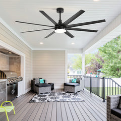 72 Inch  8-Blade LED Ceiling Fan with Light Remote