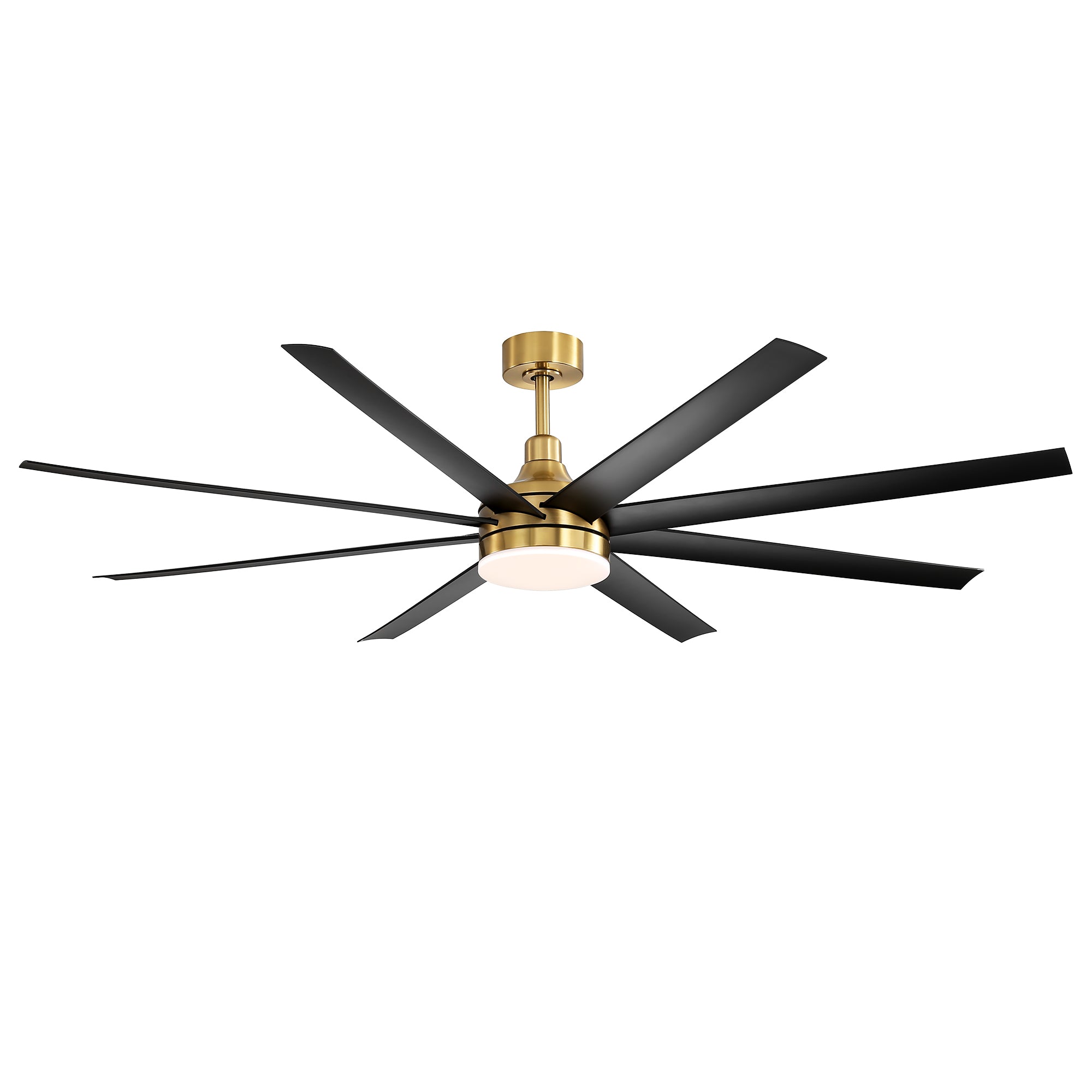 72-Inch Industrial Ceiling Fan with Lights and Remote, 8 ABS
