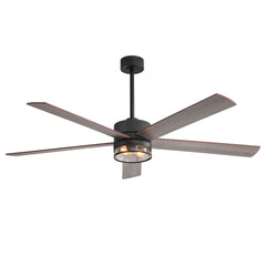 65-Inch 5-Blade Ceiling Fan with Traditional Lighting and Remote,7" downrod and 15" downrod Included