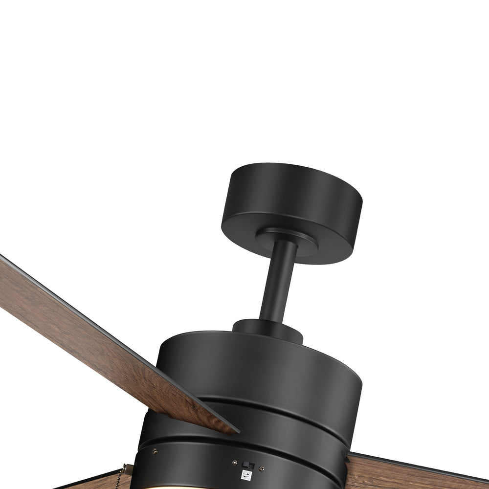 52-Inch 3 Reversible Blades Ceiling Fan with LED Light,Pull Chain and 6" Downrod Included
