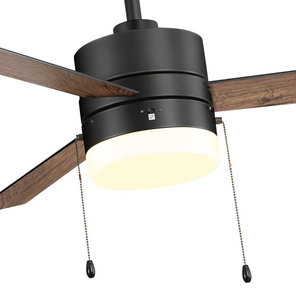 52-Inch 3 Reversible Blades Ceiling Fan with LED Light,Pull Chain and 6" Downrod Included