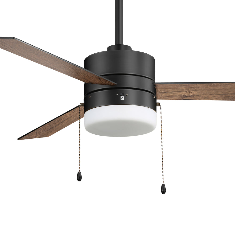 52-Inch 3 Reversible Blades Ceiling Fan with LED Light,Pull Chain and 6" Downrod Included