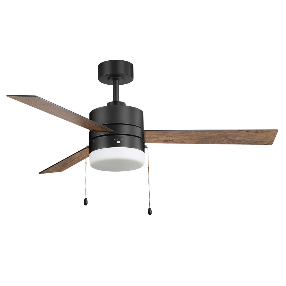 52-Inch 3 Reversible Blades Ceiling Fan with LED Light,Pull Chain and 6" Downrod Included