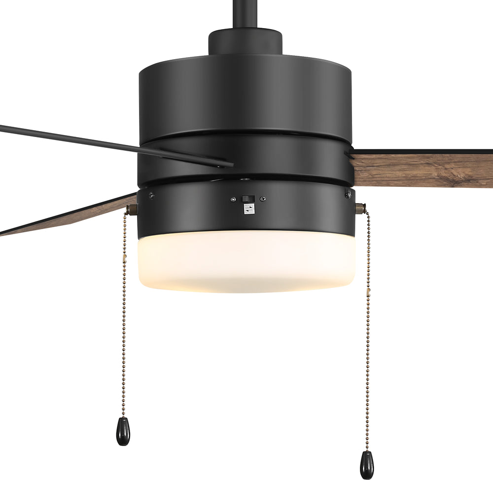 52-Inch 3 Reversible Blades Ceiling Fan with LED Light,Pull Chain and 6" Downrod Included