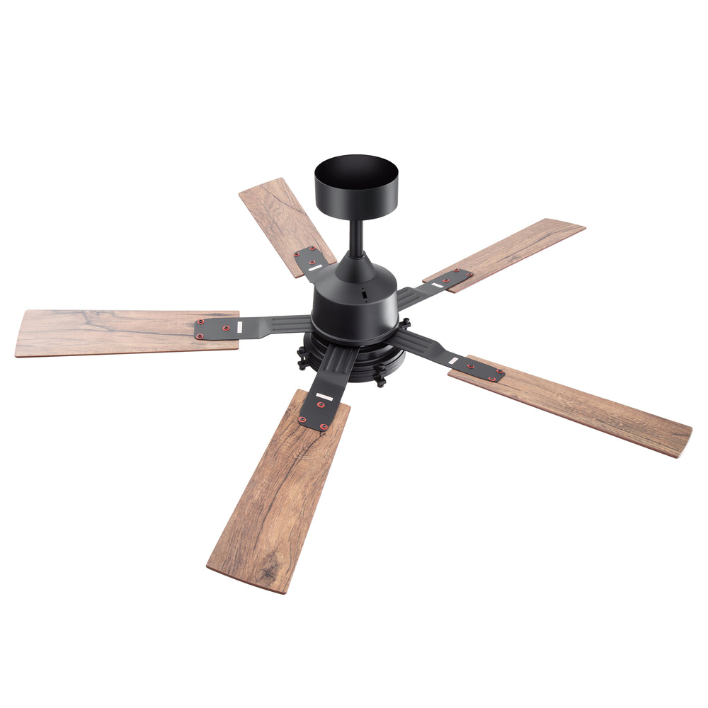 52-in Integrated LED Ceiling Fan with Remote and 5 Reversible Fan Blades,6" Downrod Included