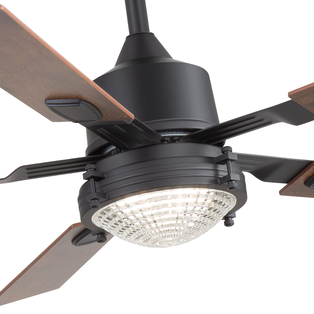 52-in Integrated LED Ceiling Fan with Remote and 5 Reversible Fan Blades,6" Downrod Included