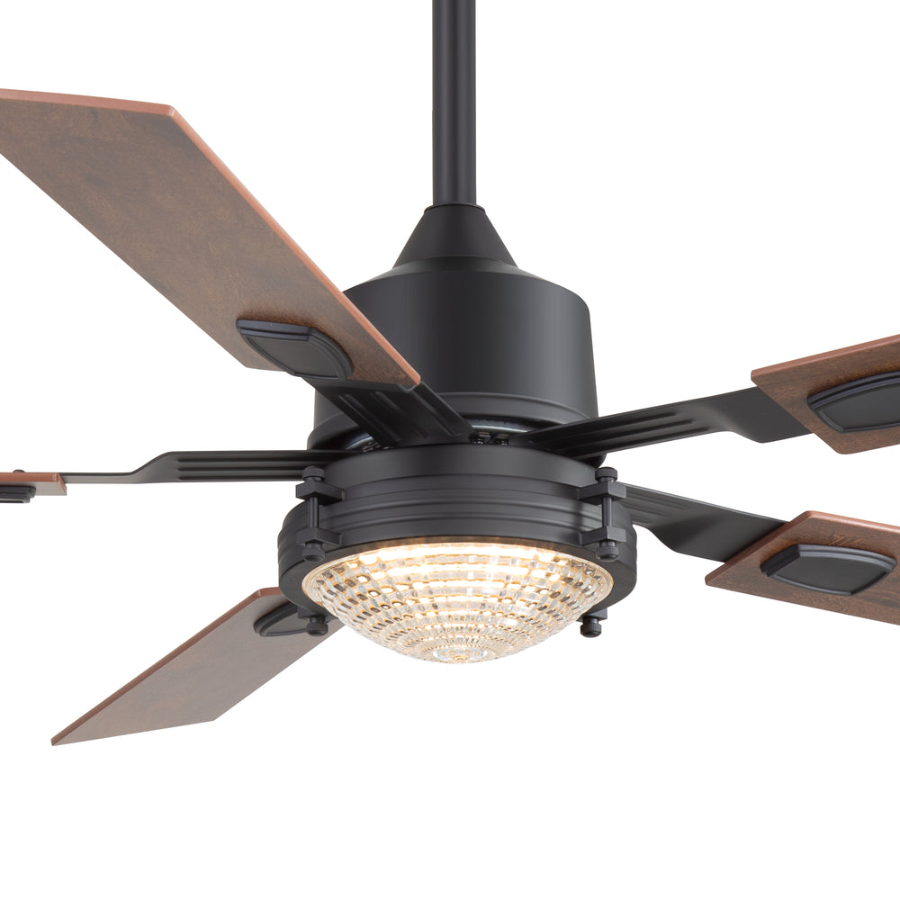 52-in Integrated LED Ceiling Fan with Remote and 5 Reversible Fan Blades,6" Downrod Included