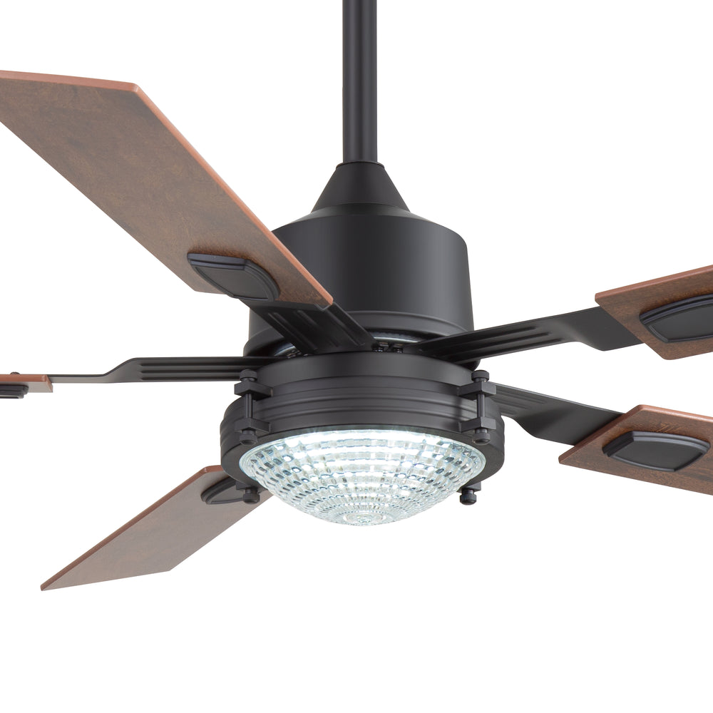 52-in Integrated LED Ceiling Fan with Remote and 5 Reversible Fan Blades,6" Downrod Included