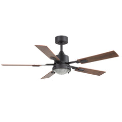 52in Integrated LED Ceiling Fan with Remote and 5 Reversible Fan Blades,6in Downrod Included