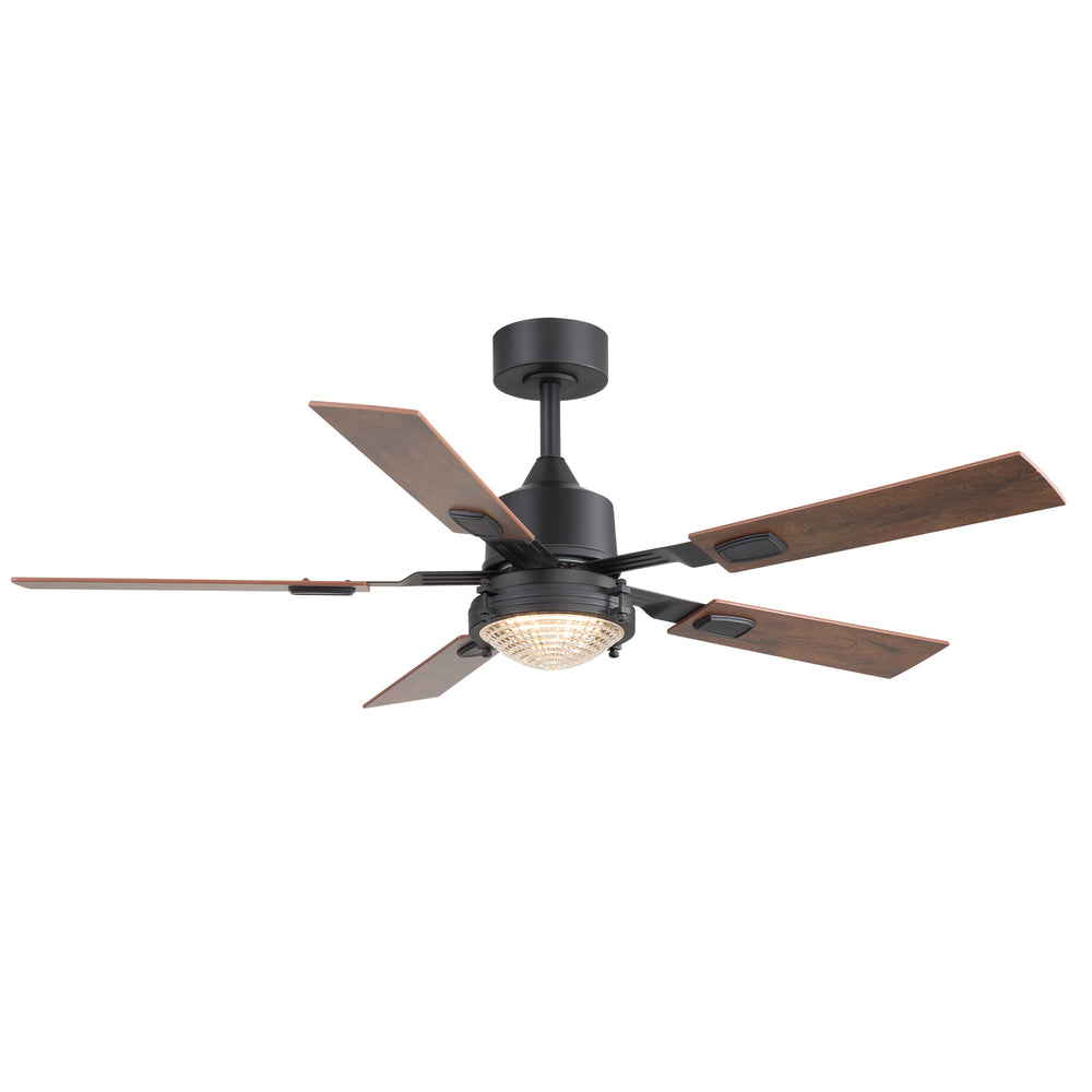 52-in Integrated LED Ceiling Fan with Remote and 5 Reversible Fan Blades,6" Downrod Included