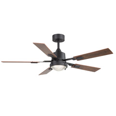 52in Integrated LED Ceiling Fan with Remote and 5 Reversible Fan Blades,6in Downrod Included