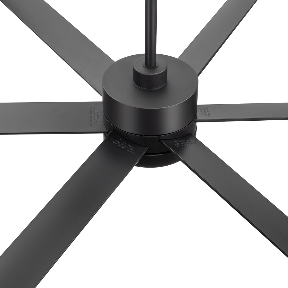 60-in Matte Black Modern 6-Blade LED Ceiling Fan with Light and Remote,6” and 12” Downrod Included