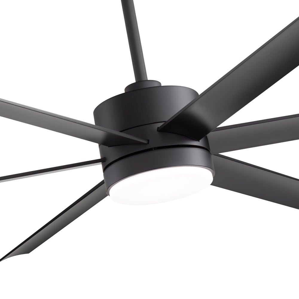 60-in Matte Black Modern 6-Blade LED Ceiling Fan with Light and Remote,6” and 12” Downrod Included