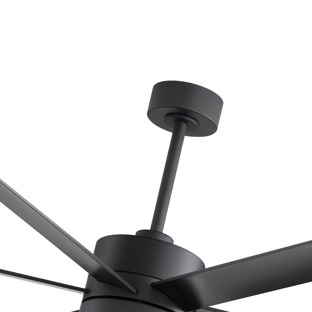 60-in Matte Black Modern 6-Blade LED Ceiling Fan with Light and Remote,6” and 12” Downrod Included