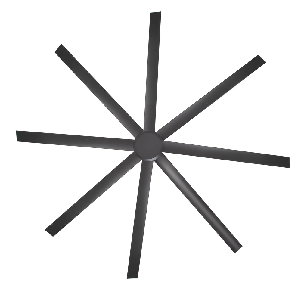 Large 84-inch 8-Blade Black Ceiling Fan with Remote without Light,6",12" and 24" Downrods Included