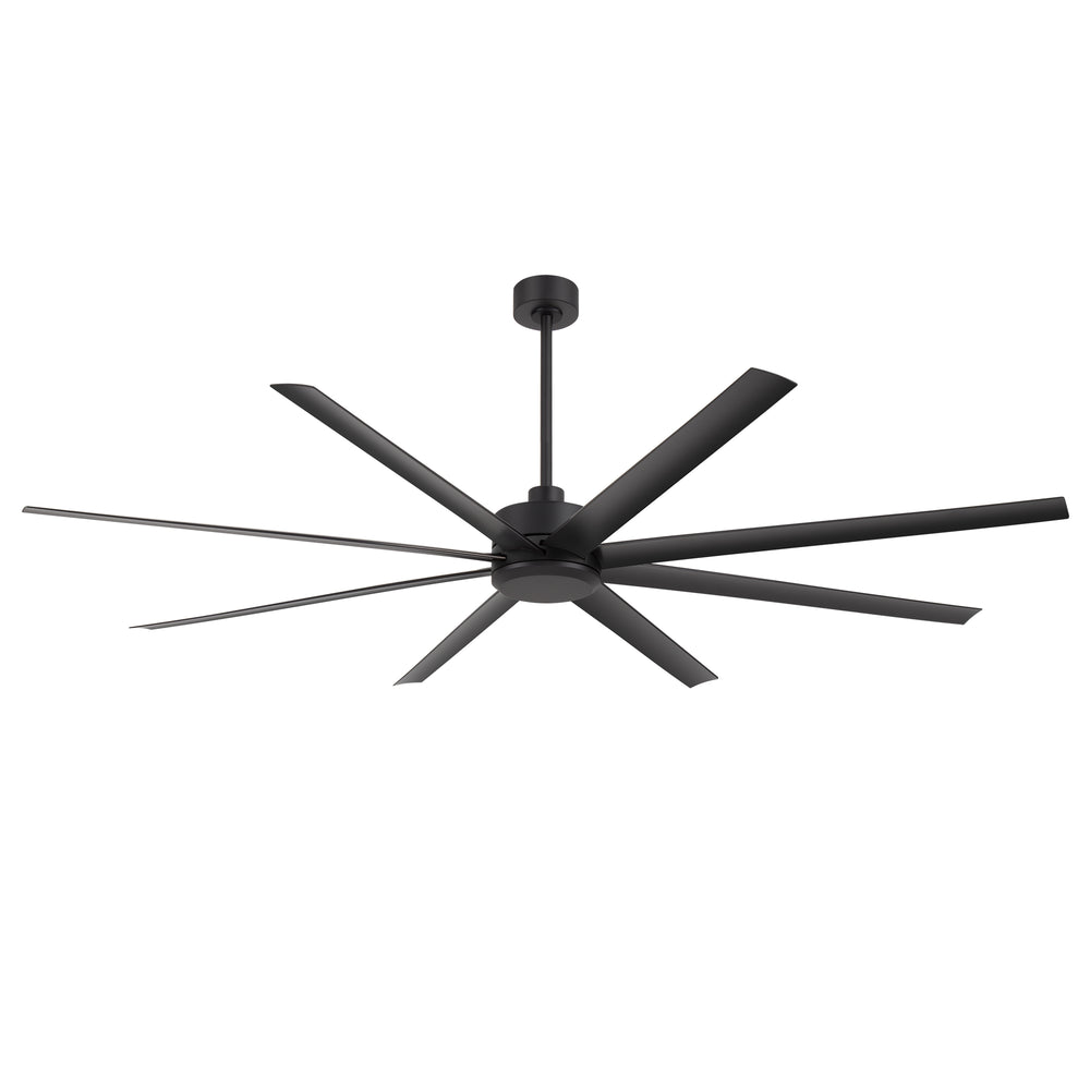 Large 84-inch 8-Blade Black Ceiling Fan with Remote without Light,6",12" and 24" Downrods Included
