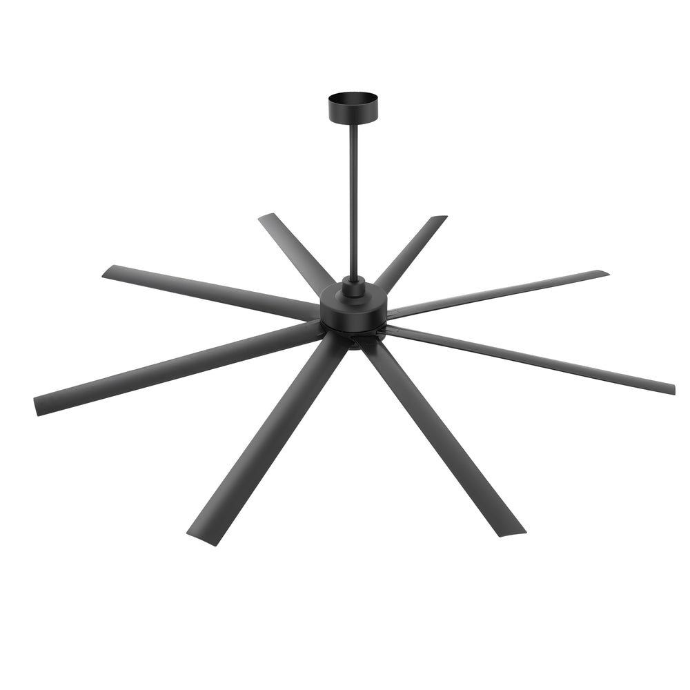Large 84-inch 8-Blade Black Ceiling Fan with Remote without Light,6",12" and 24" Downrods Included