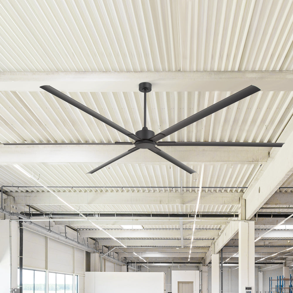 Breezary 120 Inch HVLS Industrial Ceiling Fan with PMSM Motor, 8-Blade Large Ceiling Fan for Warehouse, Gym and Factory - Aluminum No Light