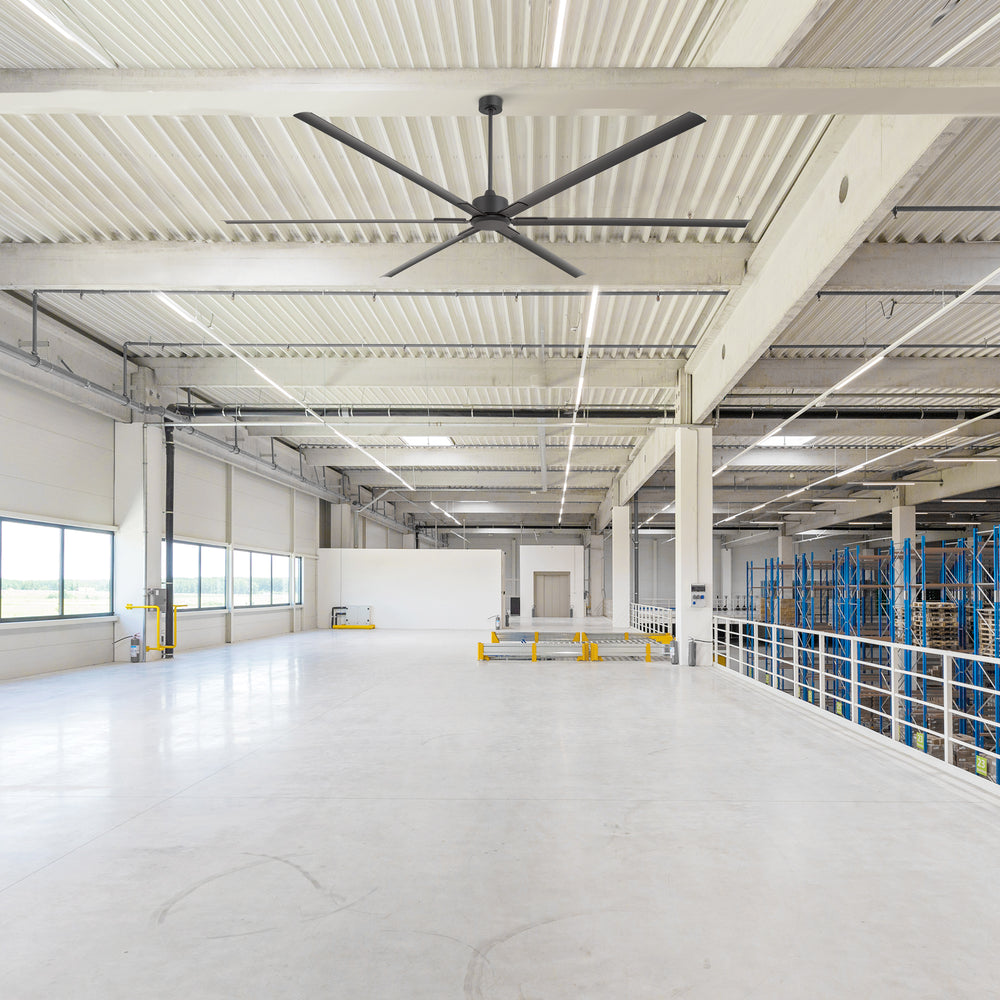 Breezary 120 Inch HVLS Industrial Ceiling Fan with PMSM Motor, 8-Blade Large Ceiling Fan for Warehouse, Gym and Factory - Aluminum No Light