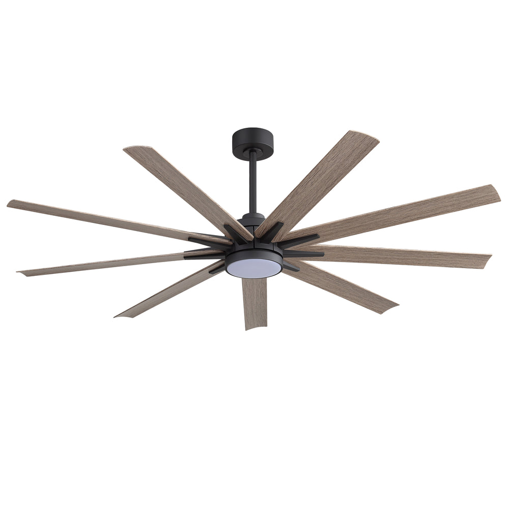 Breezary 65" 9-Blade Silent DC Motor Modern Ceiling Fan with 22W LED Light (Memory Function)