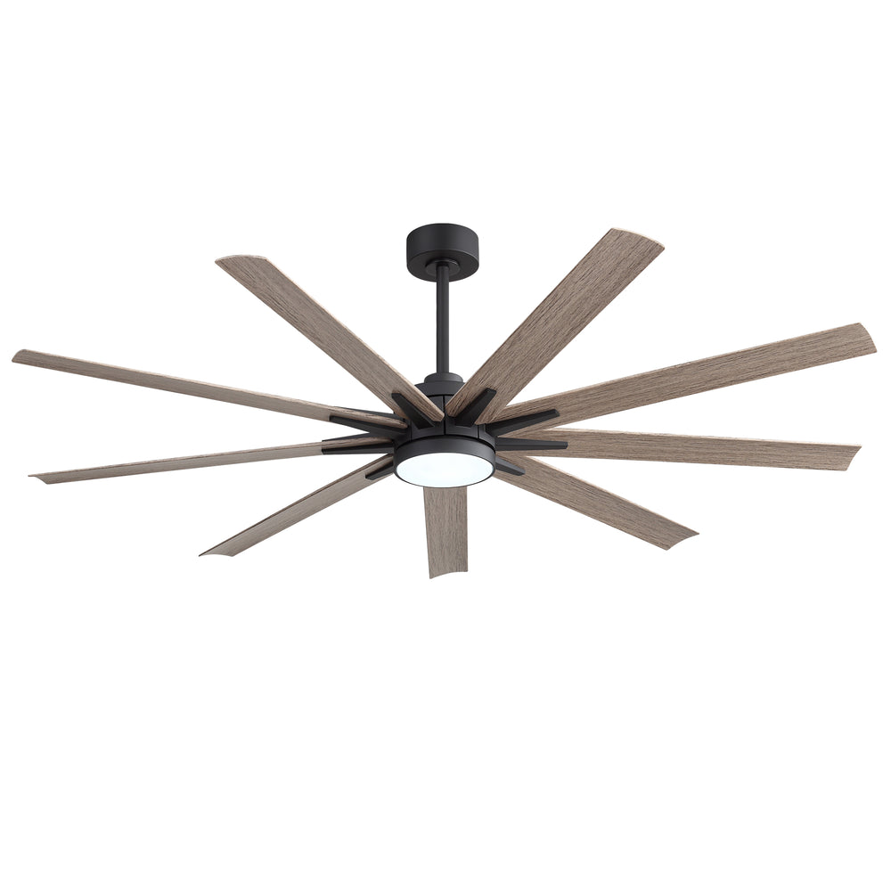 Breezary 65" 9-Blade Silent DC Motor Modern Ceiling Fan with 22W LED Light (Memory Function)