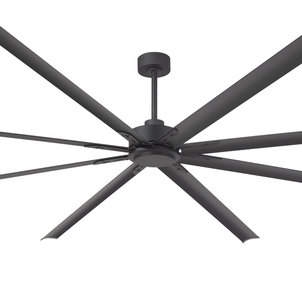 Breezary 120 Inch HVLS Industrial Ceiling Fan with PMSM Motor, 8-Blade Large Ceiling Fan for Warehouse, Gym and Factory - Aluminum No Light