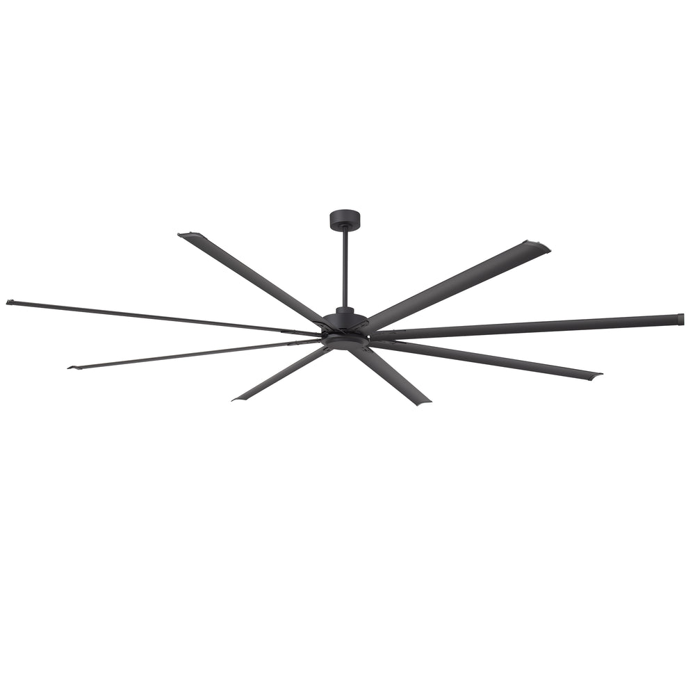 Breezary 120 Inch HVLS Industrial Ceiling Fan with PMSM Motor, 8-Blade Large Ceiling Fan for Warehouse, Gym and Factory - Aluminum No Light
