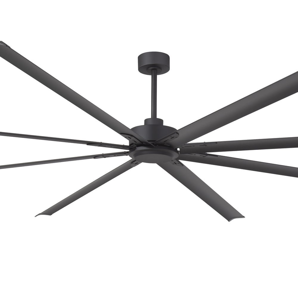 Breezary 120 Inch HVLS Industrial Ceiling Fan with PMSM Motor, 8-Blade Large Ceiling Fan for Warehouse, Gym and Factory - Aluminum No Light
