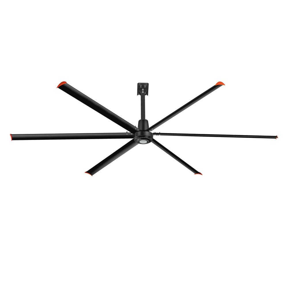 Black AeroSpan 12FT 144-inch six-blade HVLS industrial ceiling fan