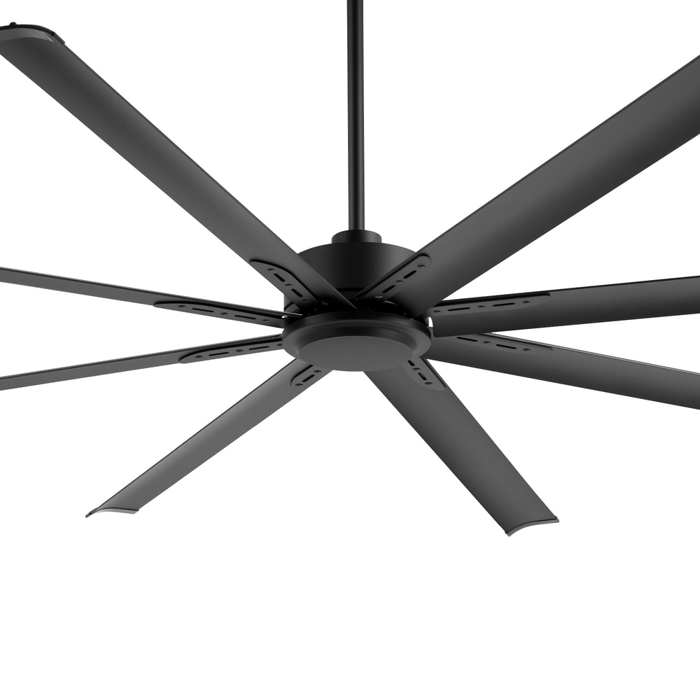 Oversized 84-Inch Ceiling Fan without Light, Matte Black Finish, 7 or 8 Aluminum Blades, Energy-Saving DC Motor, 6-Speed Remote Control with Forward/Reverse, 1/2/4/8H Timer, Includes 6", 12" & 24" Downrods, Quiet Operation for Large Rooms or Patios