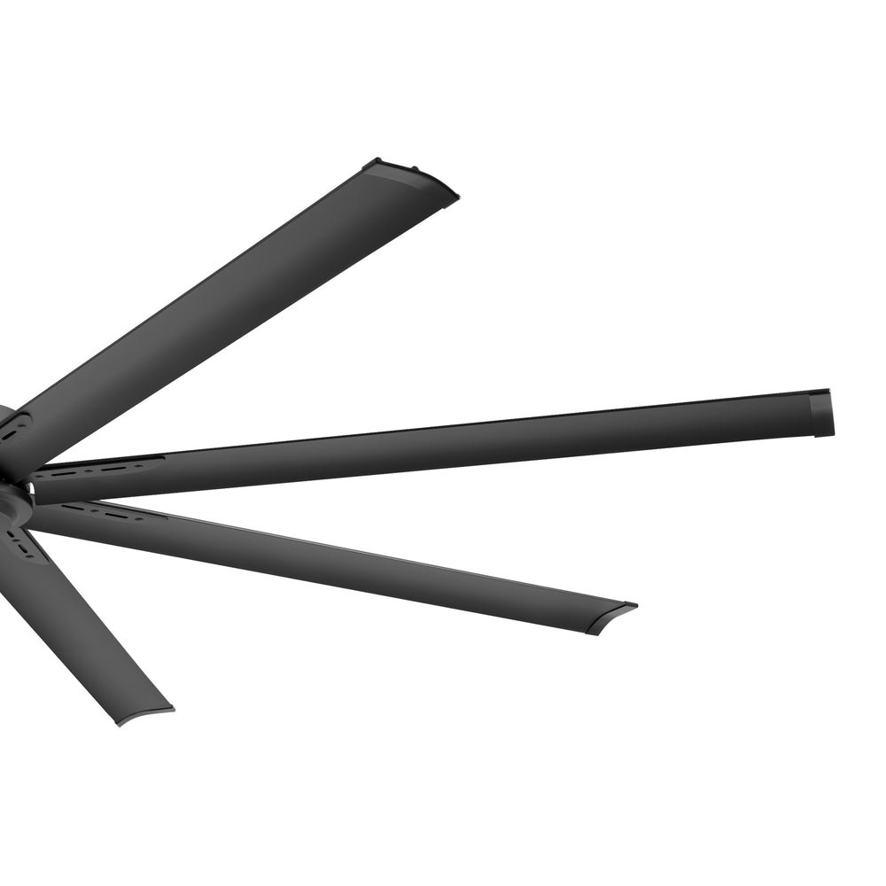Oversized 84-Inch Ceiling Fan without Light, Matte Black Finish, 7 or 8 Aluminum Blades, Energy-Saving DC Motor, 6-Speed Remote Control with Forward/Reverse, 1/2/4/8H Timer, Includes 6", 12" & 24" Downrods, Quiet Operation for Large Rooms or Patios