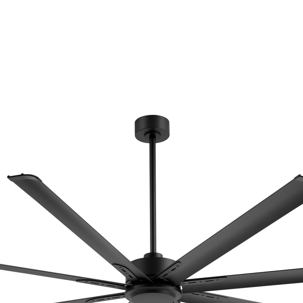 Oversized 84-Inch Ceiling Fan without Light, Matte Black Finish, 7 or 8 Aluminum Blades, Energy-Saving DC Motor, 6-Speed Remote Control with Forward/Reverse, 1/2/4/8H Timer, Includes 6", 12" & 24" Downrods, Quiet Operation for Large Rooms or Patios