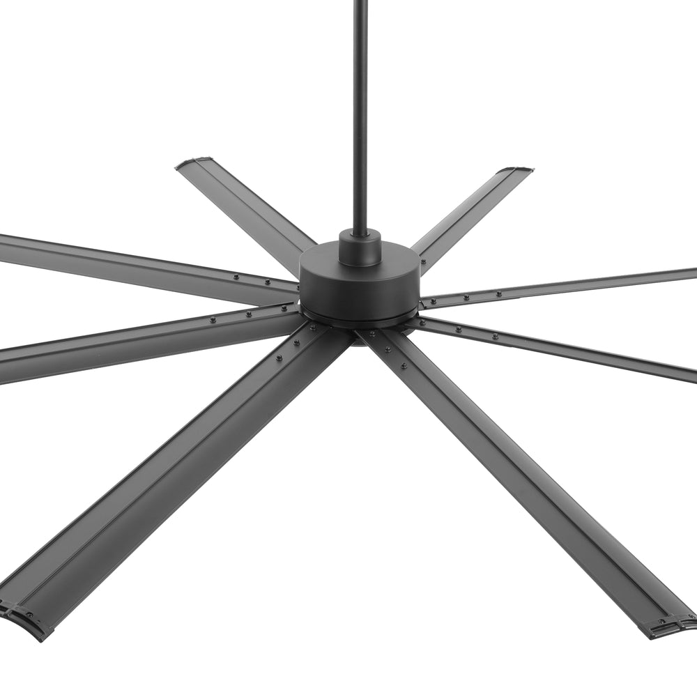Oversized 84-Inch Ceiling Fan without Light, Matte Black Finish, 7 or 8 Aluminum Blades, Energy-Saving DC Motor, 6-Speed Remote Control with Forward/Reverse, 1/2/4/8H Timer, Includes 6", 12" & 24" Downrods, Quiet Operation for Large Rooms or Patios