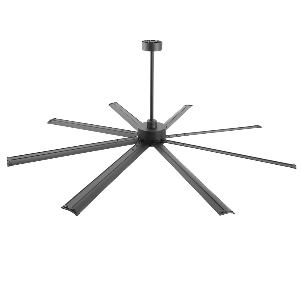 Oversized 84-Inch Ceiling Fan without Light, Matte Black Finish, 7 or 8 Aluminum Blades, Energy-Saving DC Motor, 6-Speed Remote Control with Forward/Reverse, 1/2/4/8H Timer, Includes 6", 12" & 24" Downrods, Quiet Operation for Large Rooms or Patios