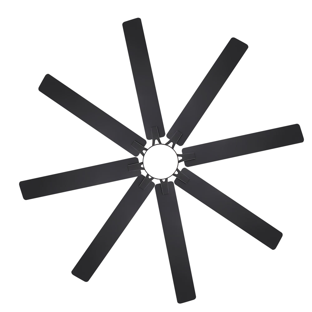 72-Inch Indoor Ceiling Fan with LED Light & Remote, Quiet Energy-Efficient DC Motor, 8 Reversible Black/Walnut Blades, 6-Speed Reversible, 3-CCT LED (3000K/4000K/6000K), Includes 6" & 12" Downrods, for Large Rooms
