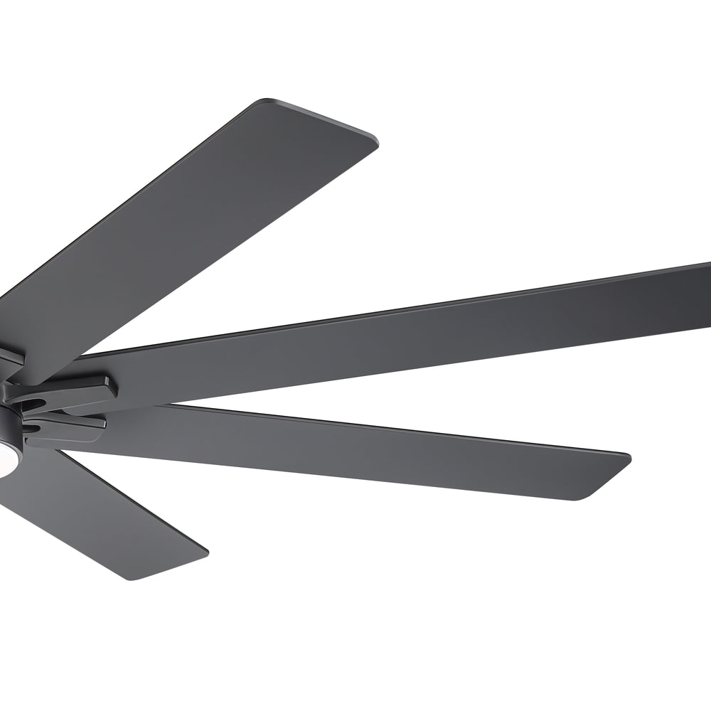 72-Inch Indoor Ceiling Fan with LED Light & Remote, Quiet Energy-Efficient DC Motor, 8 Reversible Black/Walnut Blades, 6-Speed Reversible, 3-CCT LED (3000K/4000K/6000K), Includes 6" & 12" Downrods, for Large Rooms