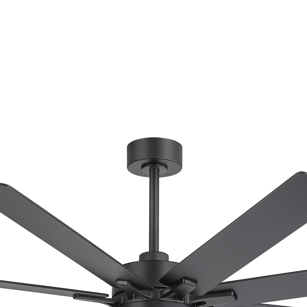 72-Inch Indoor Ceiling Fan with LED Light & Remote, Quiet Energy-Efficient DC Motor, 8 Reversible Black/Walnut Blades, 6-Speed Reversible, 3-CCT LED (3000K/4000K/6000K), Includes 6" & 12" Downrods, for Large Rooms