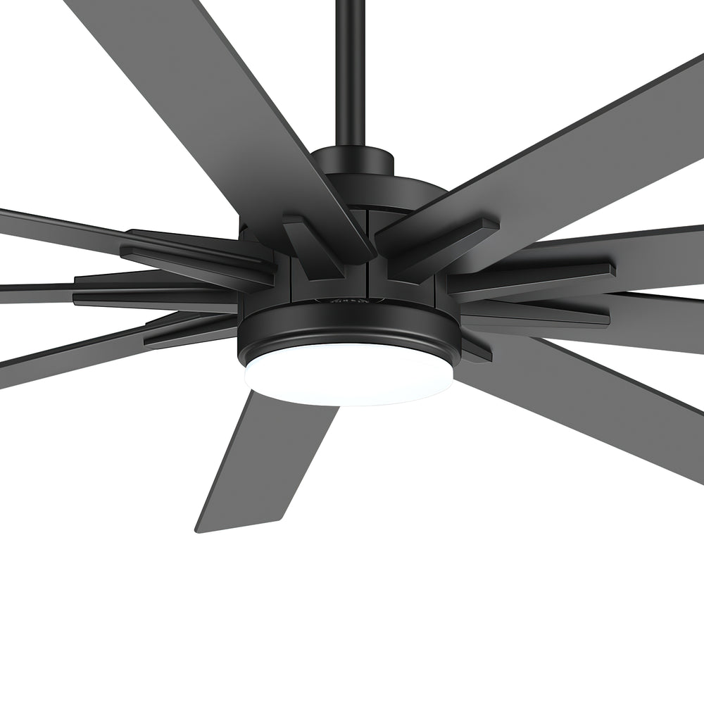Breezary 72"/84" 9-Blade Silent DC Motor Modern Ceiling Fan with 24W LED Light (Memory Function)
