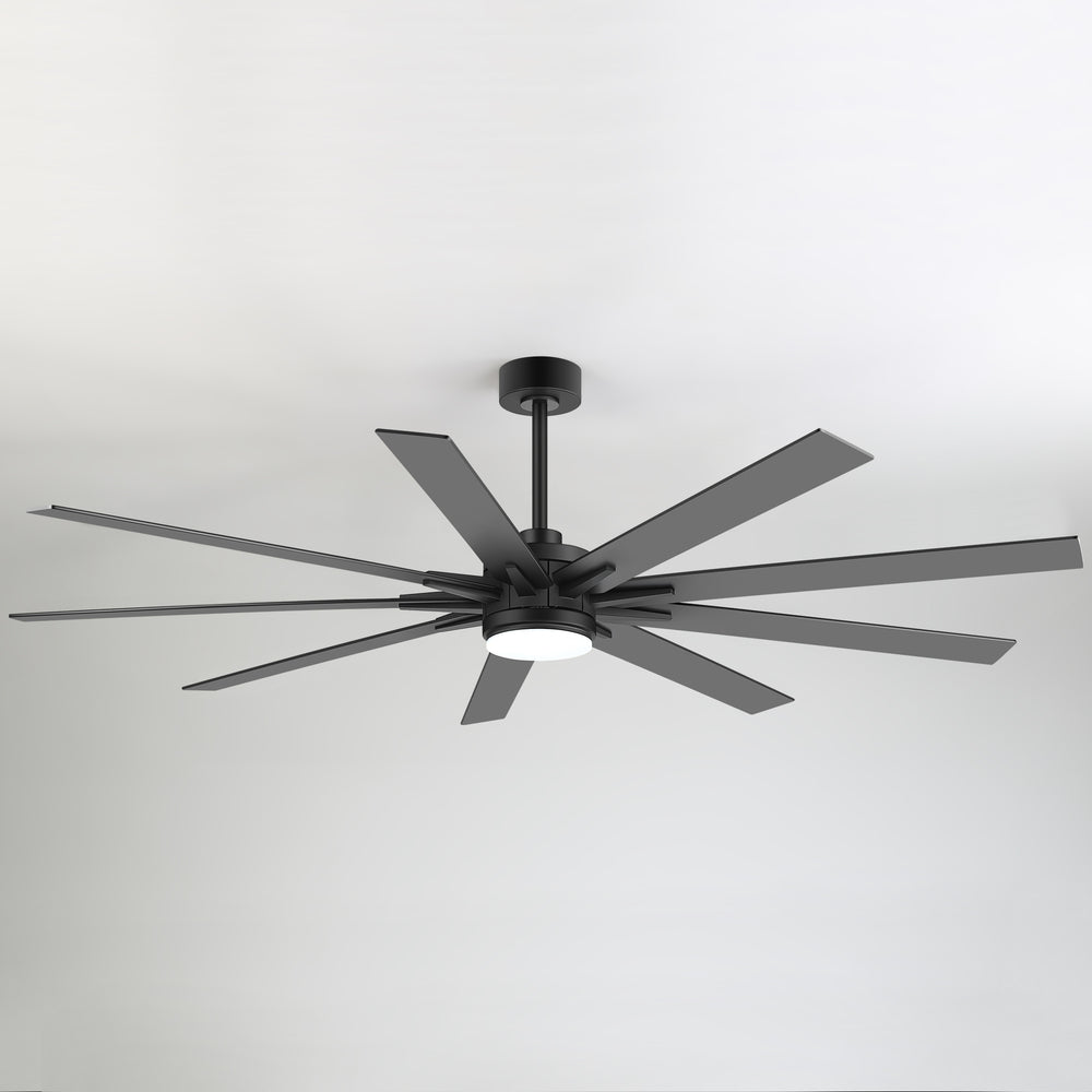 Breezary 72"/84" 9-Blade Silent DC Motor Modern Ceiling Fan with 24W LED Light (Memory Function)