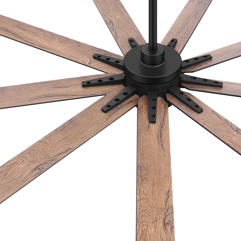 Breezary 72"/84" 9-Blade Silent DC Motor Modern Ceiling Fan with 24W LED Light (Memory Function)