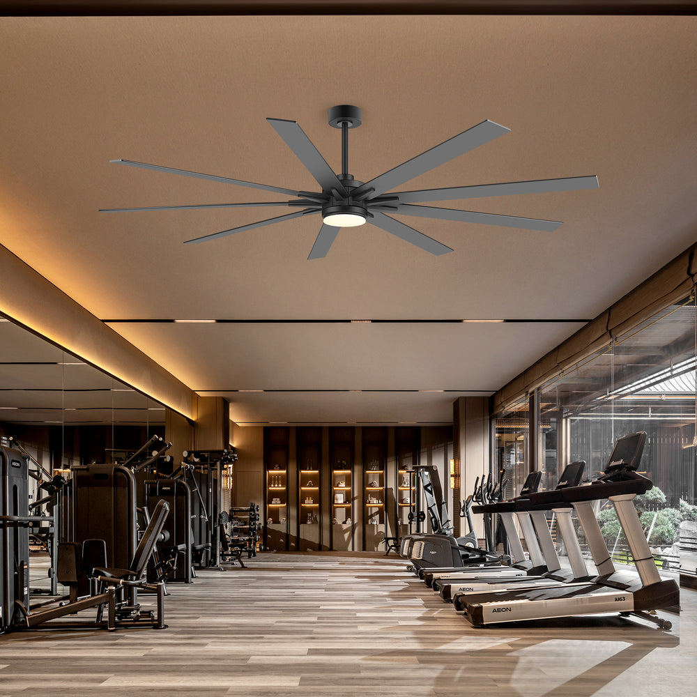 Breezary 72"/84" 9-Blade Silent DC Motor Modern Ceiling Fan with 24W LED Light (Memory Function)