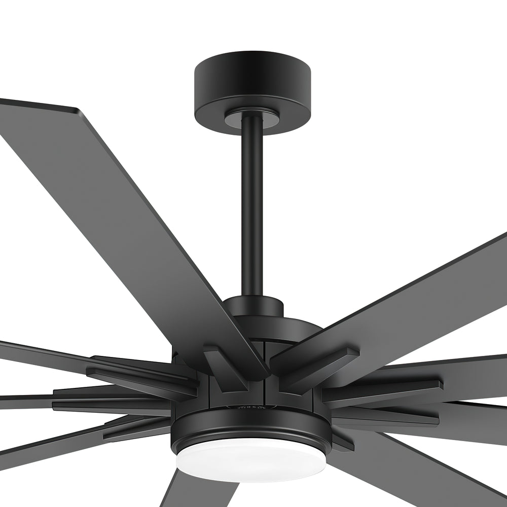 Breezary 72"/84" 9-Blade Silent DC Motor Modern Ceiling Fan with 24W LED Light (Memory Function)