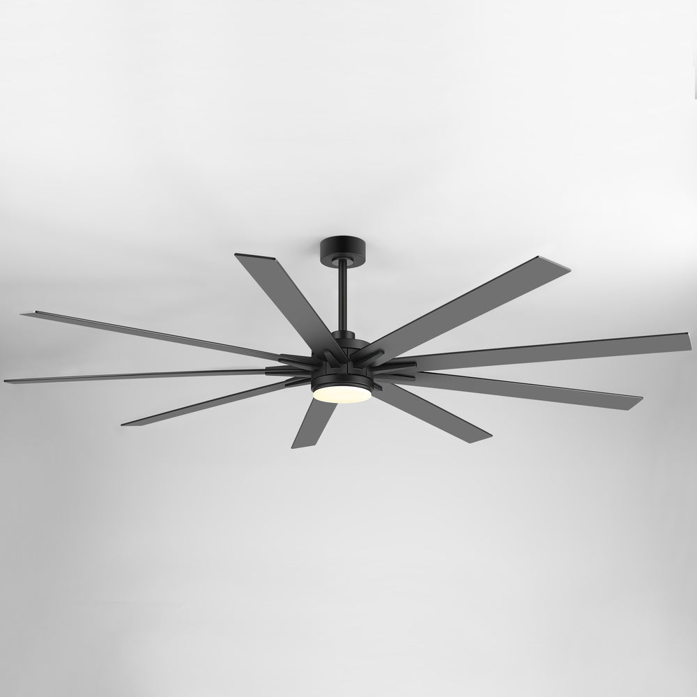 Breezary 72"/84" 9-Blade Silent DC Motor Modern Ceiling Fan with 24W LED Light (Memory Function)