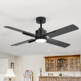 Lucora 52-Inch Black Ceiling Fan with Light & Remote Control
