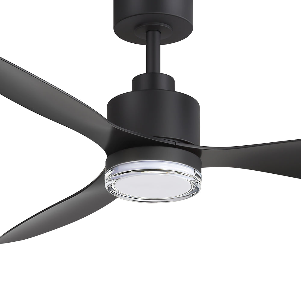 52-Inch Ceiling Fan with Light, Modern Gold/Black Finish, 3 ABS Blades, 18W 3-Color LED with Double-Layer Acrylic Shade, Quiet DC Motor, 6-Speed Reversible, Remote Control with 1/4H Timer, 6-In Downrod, Indoor Use
