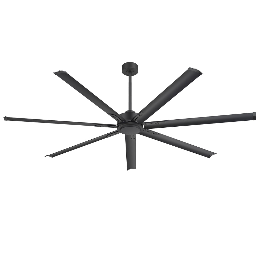 Oversized 84-Inch Ceiling Fan without Light, Matte Black Finish, 7 or 8 Aluminum Blades, Energy-Saving DC Motor, 6-Speed Remote Control with Forward/Reverse, 1/2/4/8H Timer, Includes 6", 12" & 24" Downrods, Quiet Operation for Large Rooms or Patios